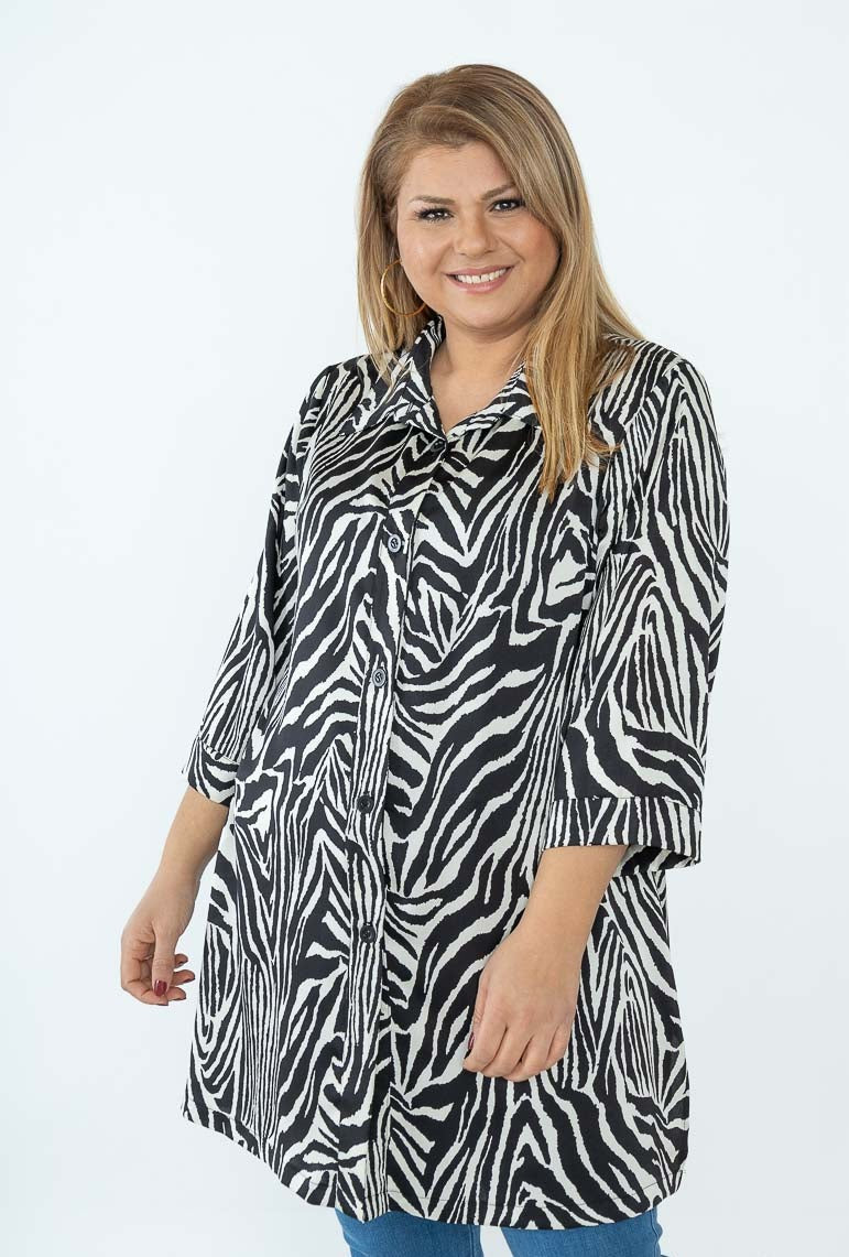 La robe chemise zébrée