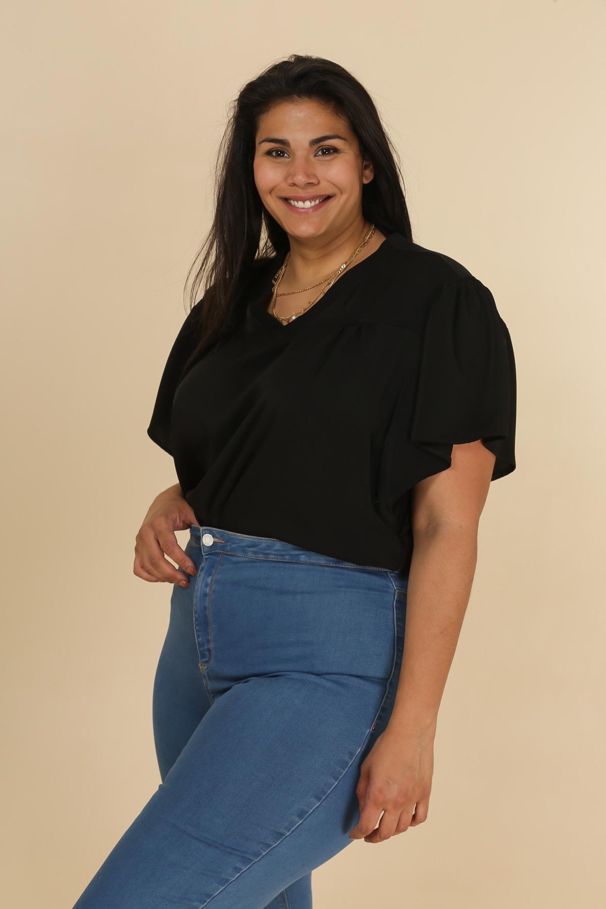 La blouse col V - Big Fab Fashion