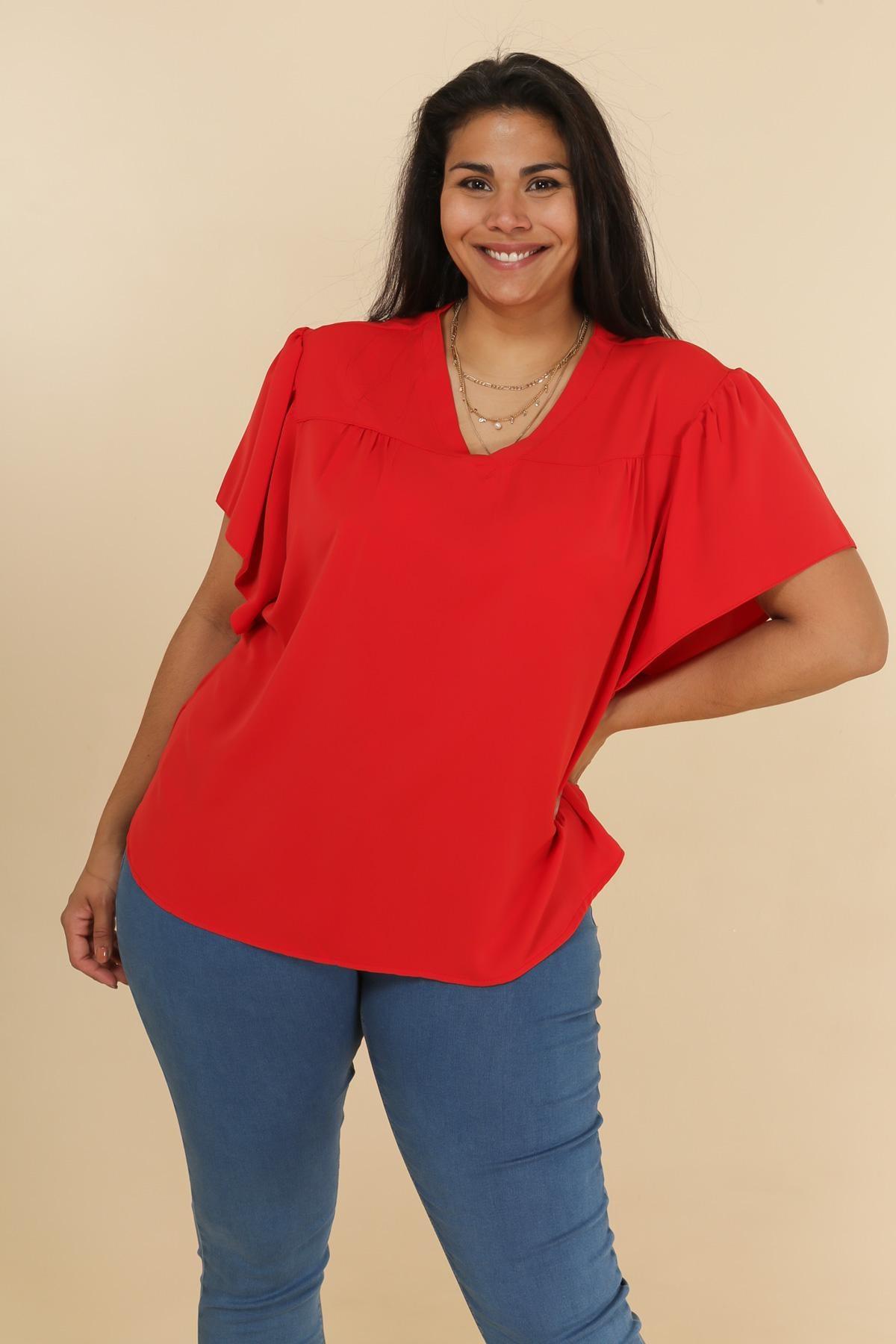 La blouse col V - Big Fab Fashion