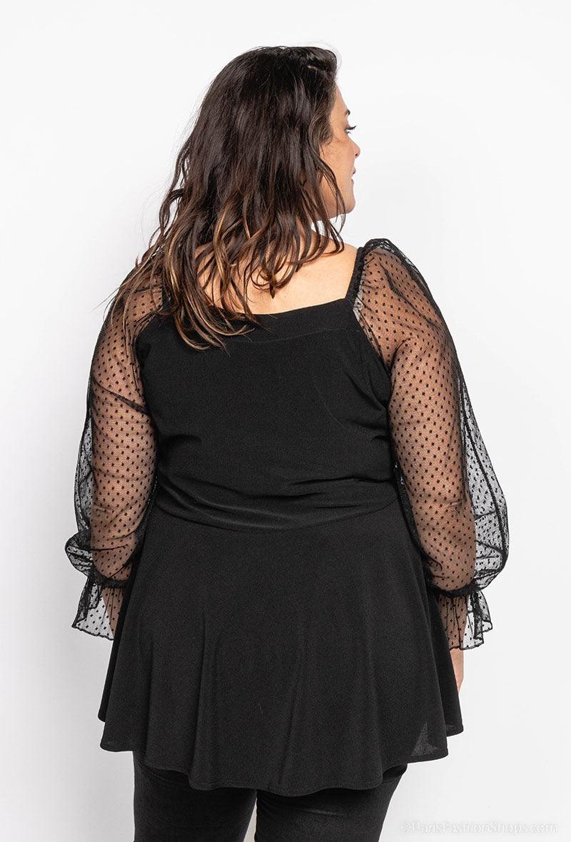 Blouse peplum à manches transparentes - Big Fab Fashion