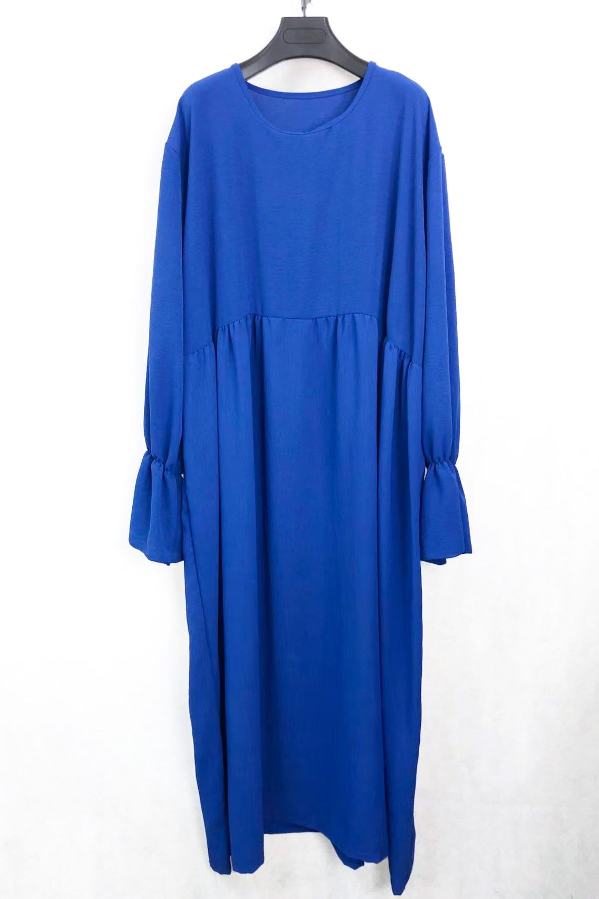 La robe longue manches volants